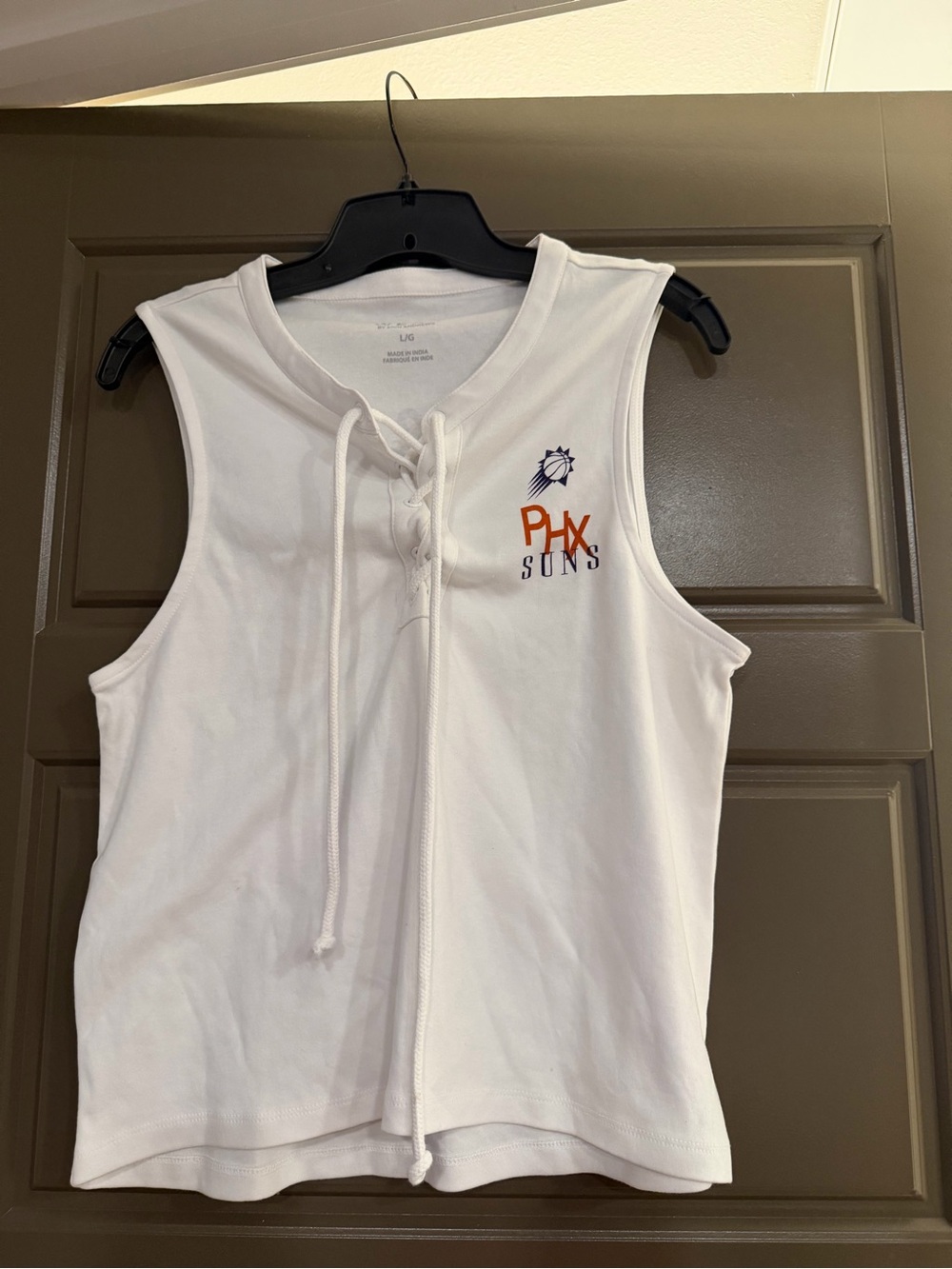 PHX Suns Women's White Lace-Up Tank Top